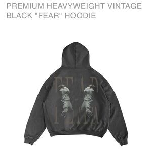 NF Fear Hoodie as seen at Olympics Premium Heavyweight Vintage Black Hoodie